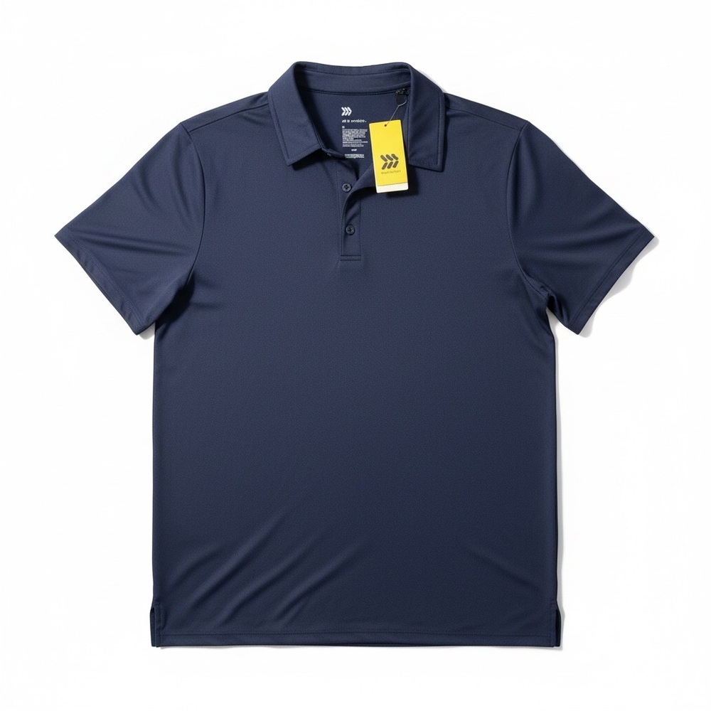 NWT All In Motion Navy Blue Performance Polo Shirt Athletic Activewear Size L